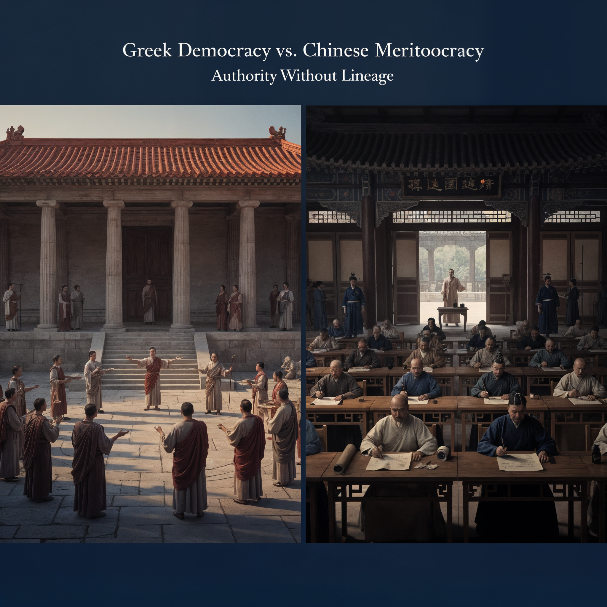 Greek Democracy vs. Chinese Meritocracy: Authority Without Lineage